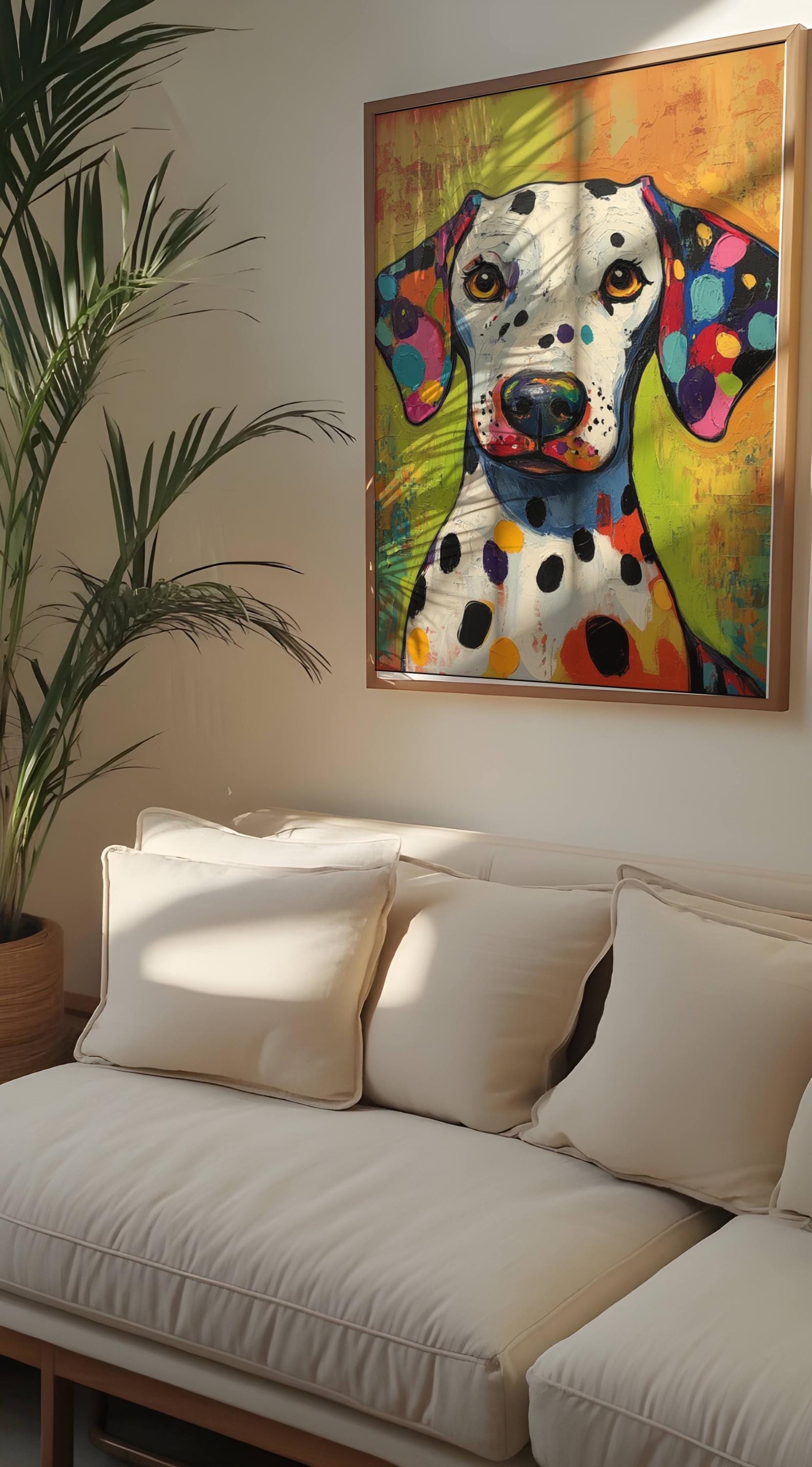 ダルメシアンのウォールアートプリント、ダルメシアンの絵画、犬の