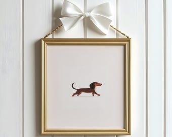 Dachshund wall art, Brown Wiener print, Dog neutral nursery wall art, Kids' room decor, Pet Illustration,Printable,Digital DOWNLOAD,P #43