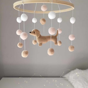 Dachshund baby mobile, Dog mobile nursery,Dachshund cot mobile, Gender Neutral mobile, Puppy cot mobile, Dachshund Nursery Decor, Baby gift image 8