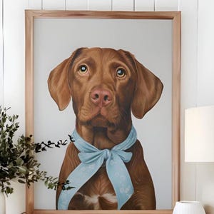 Red Labrador Nursery Wall Art, Red Fox Lab Decor, Elegant Dog Print, Dog Print for Kids Room, Red Lab Portrait Print, Bedroom Dog Art,P681