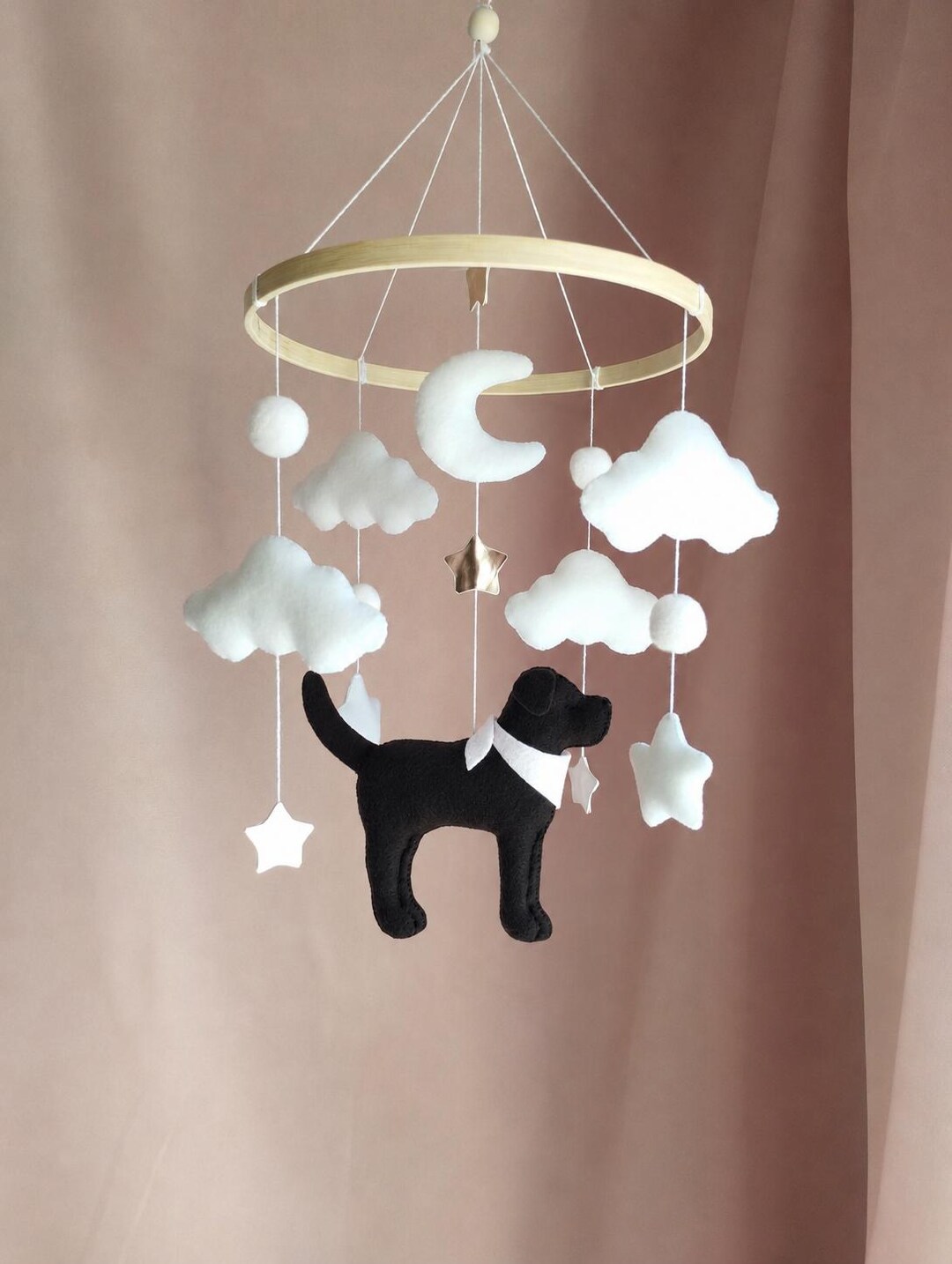 CUSTOM Dog Baby Mobile, Labrador Mobile Nursery, Golden Retriever Felt ...