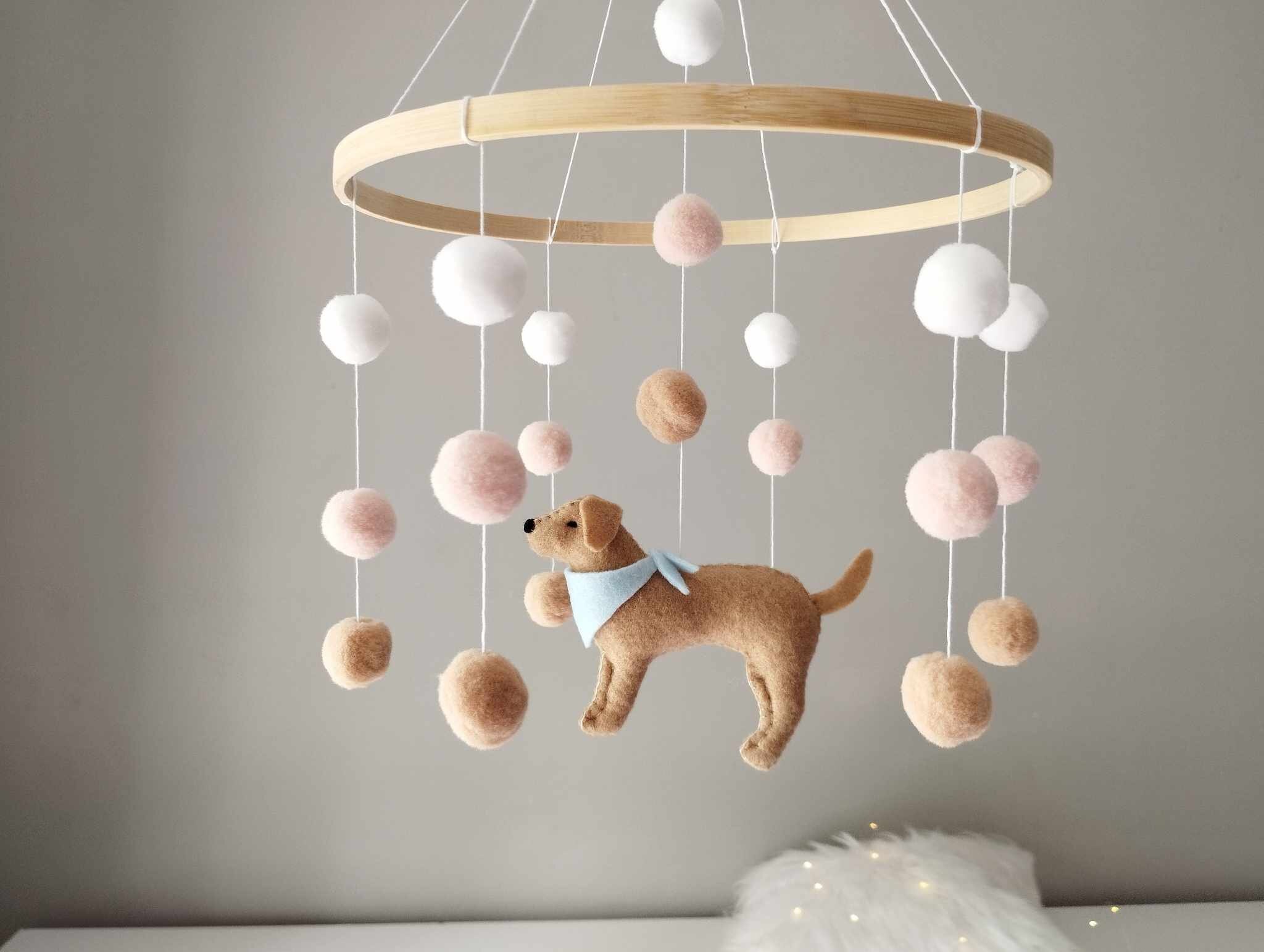 Dog Baby Mobile, Labrador Mobile Nursery, Golden Retriever Mobile, Baby ...