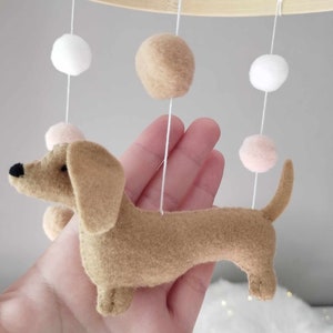 Dachshund baby mobile, Dog mobile nursery,Dachshund cot mobile, Gender Neutral mobile, Puppy cot mobile, Dachshund Nursery Decor, Baby gift image 4