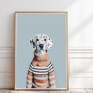Dalmatian art print, Dalmatian nursery decor, Dog nursery wall art for a boy, Dalmatian playroom Wall Art, Dog illustration, Digital, P#79