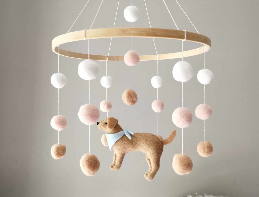 Dog Baby Mobile, Labrador Mobile Nursery, Golden Retriever Mobile, Baby