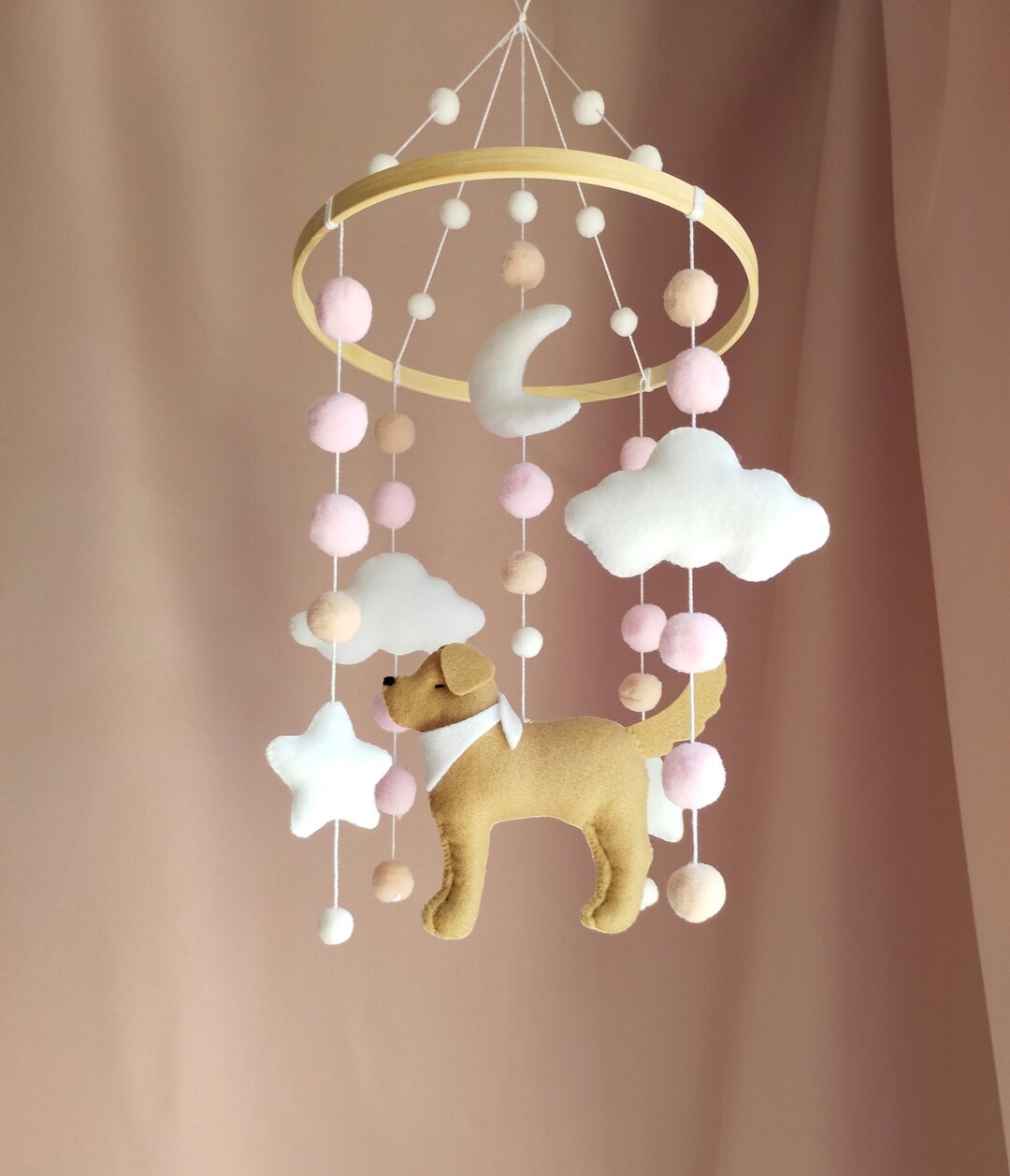 CUSTOM Dog Baby Mobile, Labrador Mobile Nursery, Golden Retriever Crib ...