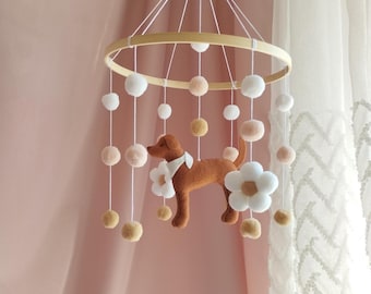 Vizsla baby mobile, CUSTOM Dog mobile nursery, Vizsla crib mobile, Vizsla baby shower gift, Puppy cot mobile, Vizsla Nursery Decor,  P1411