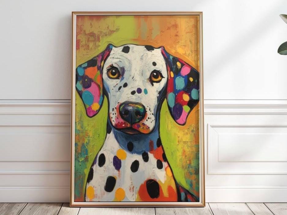 ダルメシアンのウォールアートプリント、ダルメシアンの絵画、犬の