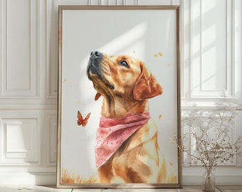 Labrador Retriever Print, Puppy wall art, Dog nursery wall art, Kid room decor, Puppy nursery decor, Labrador print, Digital DOWNLOAD