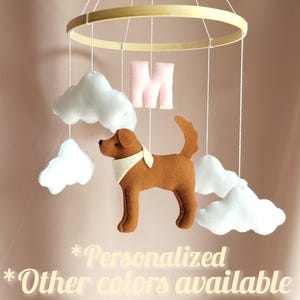 Dog baby mobile, Labrador baby mobile nursery, Golden Retriever cot mobile, Personalized dog crib mobile, Custom dog mobile for nursery,P633