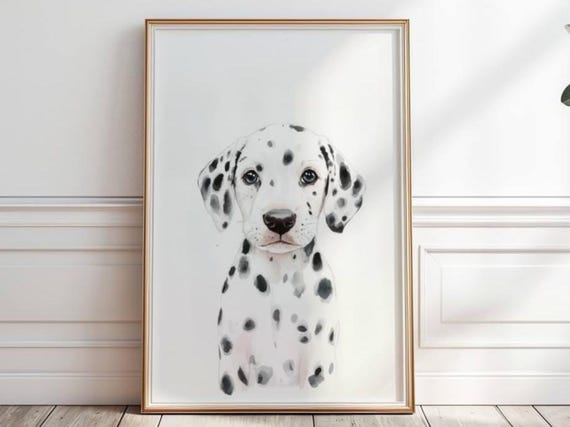 Dalmatian Art Print, Dalmatian Nursery Decor, Puppy Nursery Poster