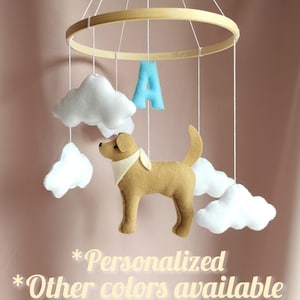 Dog baby mobile, Labrador baby mobile nursery, Golden Retriever cot mobile, Personalized dog crib mobile, Custom dog mobile for nursery,P621