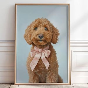 Goldendoodle Portrait, Goldendoodle Art Print, Doodle oil painting, Pet Digital Artwork, Pet Portrait Wall Art, Goldendoodle owner gift,P402