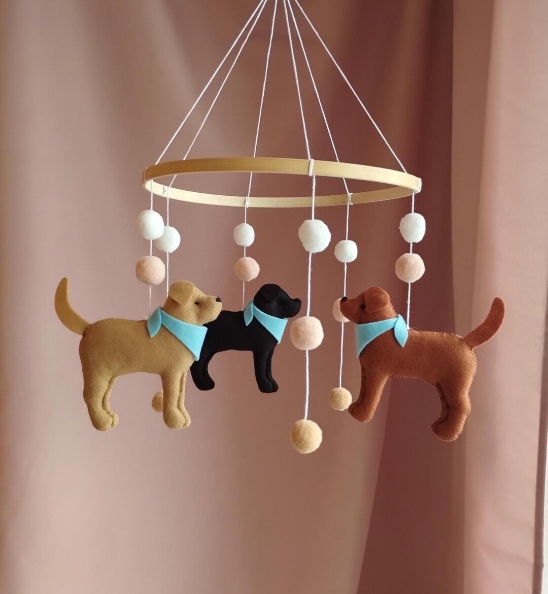 Labrador Baby Mobile, Custom Dog Crib Mobile, Golden Retriever Mobile ...