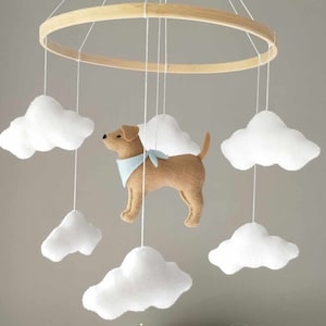 Dog baby mobile, Labrador mobile nursery, Golden retriever mobile, Baby mobile boy, Puppy cot mobile, Labrador Nursery Decor, Baby gift,P#70