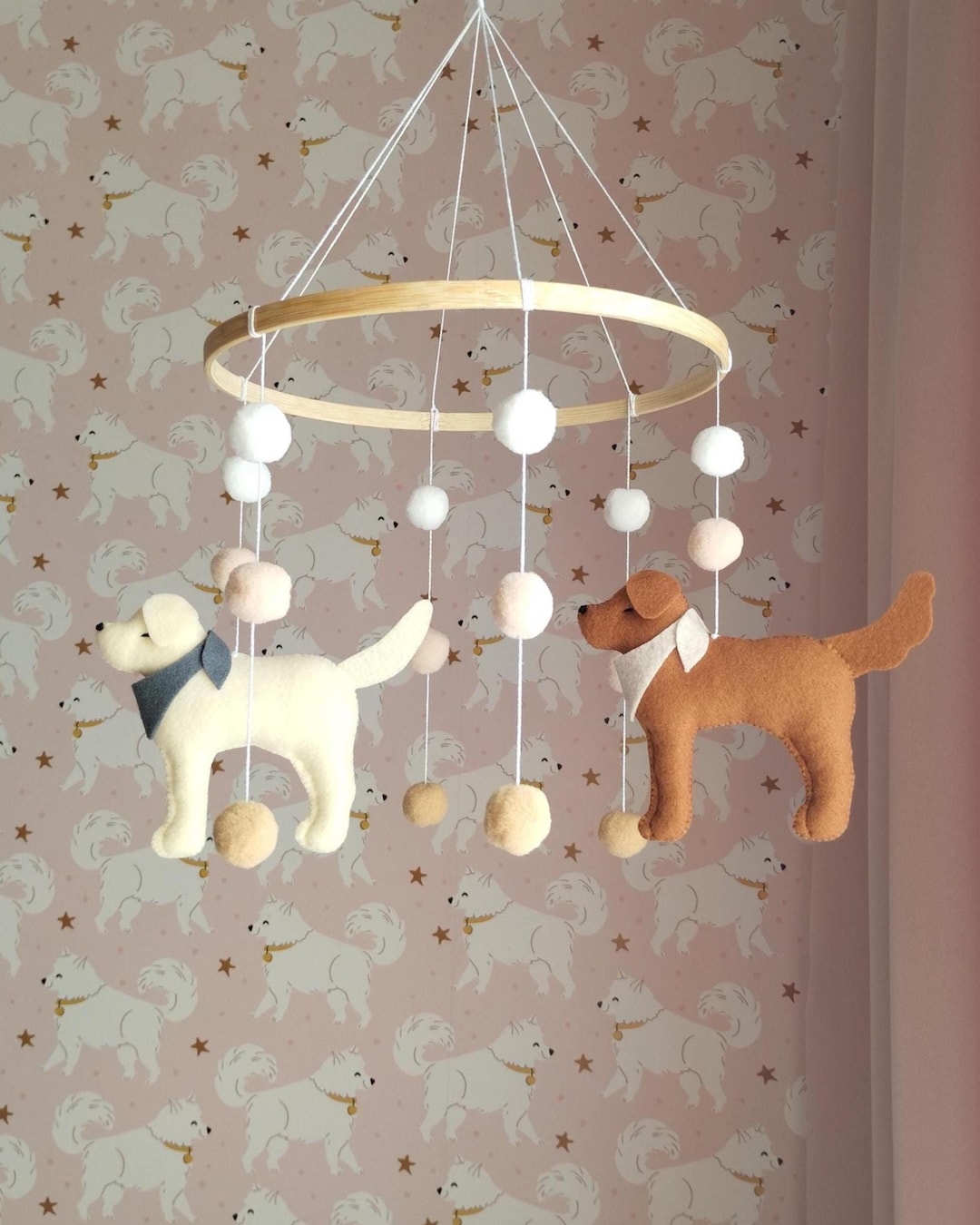Custom Dog Baby Mobile, Golden Retriever Mobile Nursery, Labrador Crib ...