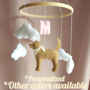 Dog baby mobile, Labrador baby mobile nursery, Golden Retriever cot mobile, Personalized dog crib mobile, Custom dog mobile for nursery,P632