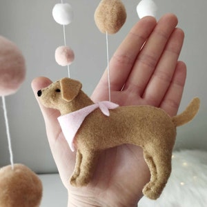 Dog baby mobile, Labrador mobile nursery, Golden retriever mobile, Baby mobile girl, Puppy cot mobile, Labrador Nursery Decor, Baby gift image 9