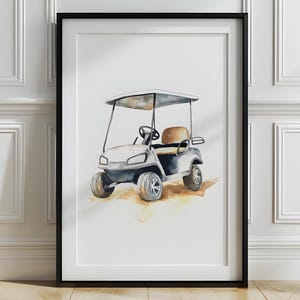 Golf cart wall art, Boys bedroom golf print, Sports Office Decor, Golf nursery wall art, Printable Golf art, Golf lover gift, P569