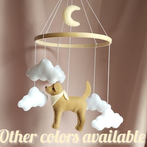 Dog baby mobile, Labrador mobile nursery, Golden Retriever crib mobile, Puppy cot mobile, Labrador Nursery Decor, Custom dog mobile, P630