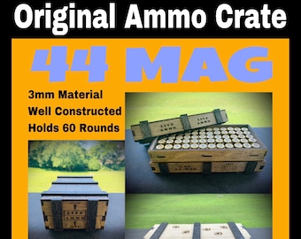 Ammo crate box 44Mag laser cut file SVG. Instant download 44mag