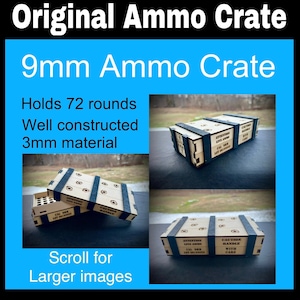 Ammo crate box 9mm Original laser cut file SVG instant download