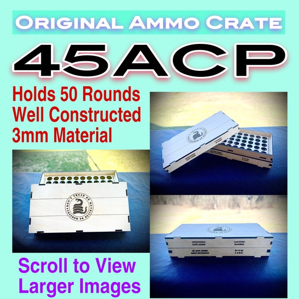 Ammo Crate Box 45 ACP Original laser cut file SVG instant download