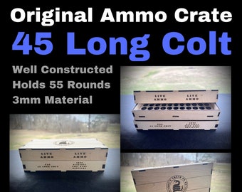 Ammo crate box 45 Colt Original laser cut file SVG. Instant download