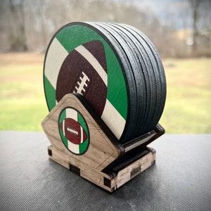 Original FootBall Coaster set más soporte SVG lightburn descarga instantánea