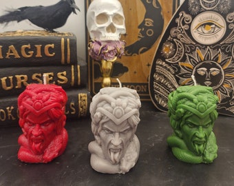 Scented Medusa Gorgon Candle, Mythical Goddess Decor, Mythology Decoration, Nerdy Witchy Gift