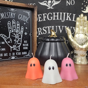 Mini Ghost Candle, Spooky Candle, Halloween Candle, Scented Ghost Candle, Witch Gift for Halloween, Votive Ghost Candle, Cute Ghost Candle