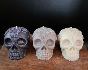 Scented Skull Candle, Halloween Decor, Spooky Candle, Custom Witch Candle, Witchy Decor, Witchy Gift, Candle Gift for Witch, Samhain Candle