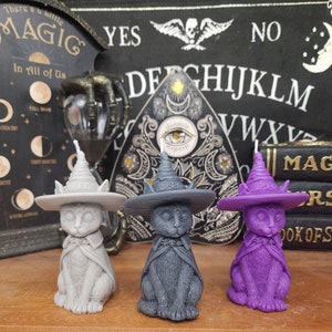 Cat in Witch Hat Candle, Cat Candle, Custom Scented Witchy Candle, Witchy Cat Candle, Candle Gift for a Witch, Spooky Candle, Cat Lover Gift