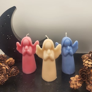 Angel Candle, Scented or Unscented, Angel Shaped Decoration, Christmas Holiday Decor, Gift for Yule