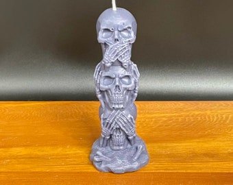 Hear no evil See no evil 2"x 2" 3 pcs Beeswax Skull Candles Speak no evil Hear no evil See no evil 2"x 2" 3 pcs Beeswax Skull Candles Speak no evil