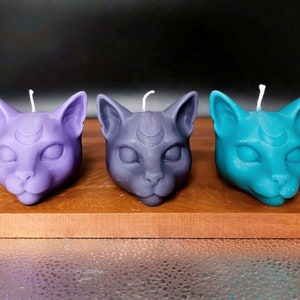 Cat Head Candle: Witchy Altar Decor, Cat Lover Gift