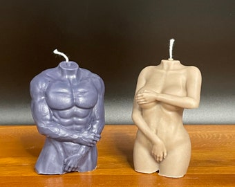 Set of Male and Female Torso Candles, Torso Candles, Human Body Candles, Male Torso Candle, Female Torso Candle, Cord Cutting Ritual Candles