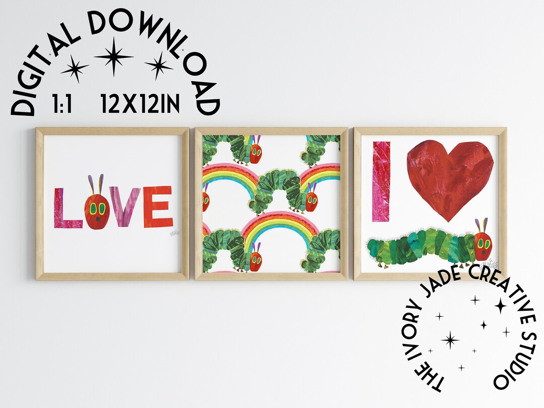 Set of 3 Hungry Caterpillar Love Eric Carle Instant Digital Downloads