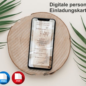 Digital invitation Topping-out ceremony | Customizable invitation card | Sending via WhatsApp / e-mail | House construction | Moving in | | eCard Template Boho