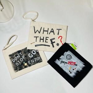 Hand Painted Personal Stuff/Makeup Canvas Pouch Bag