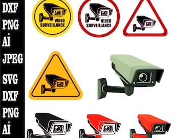 Kamera Bezpieczeństwa SVG, Kamera Bezpieczeństwa PNG, Kamera Bezpieczeństwa SVG, Clipart Nadzór Wideo, Plik Nadzór dla Cricut Silhouette, svg, dxf, png