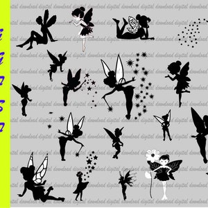 TinkerBell SVG Bundle | Tinker Bell svg, Peter Pan silhouette svg, png, peterpan file dxf, eps, cut files, Cricut bundle