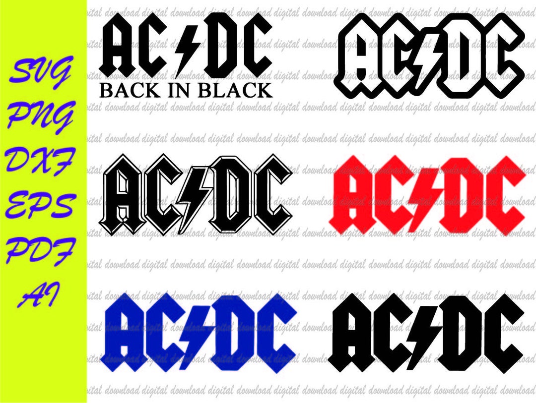 ACDC Band Logo Svg, Png, Eps, Silhouette, Cuttable File, Vector, Svg ...