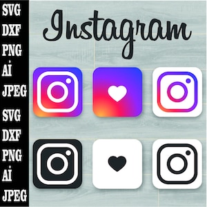 Instagram logo, Instagram digital file, Instagram Svg, Sticker making, Cricut, Silhouette , Social Media Svg, Social Media Icon, svg,dxf