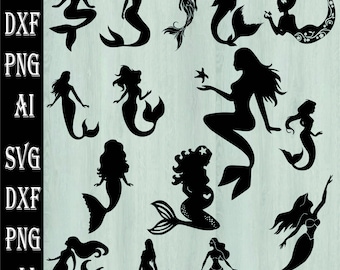 Mermaid SVG, Mermaid SVG Bundle, Mermaid Clipart, Mermaid svg files for cricut, Mermaid silhouette, Mermaids svg,Mermaid SVG / Mermaid Monog