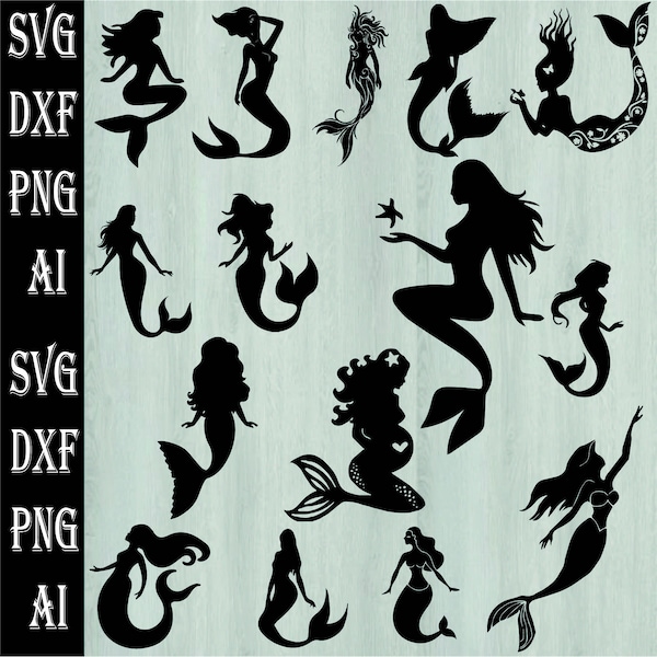 Mermaid SVG, Mermaid SVG Bundle, Mermaid Clipart, Mermaid svg files for cricut, Mermaid silhouette, Mermaids svg,Mermaid SVG / Mermaid Monog