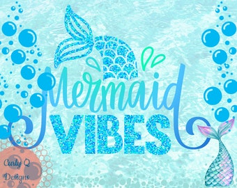 Mermaid Vibes Tumbler Wrap / Mermaid / Digital File /  PNG / Sublimation design / Canva / Ocean / Sea