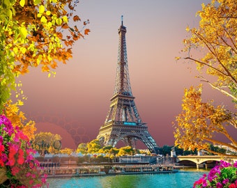 Eiffel Tower Tumbler Wrap / Eiffel Tower / Eiffel Tower Secret Apartments / Eiffel Tower Design / Paris / Fall / Flowers