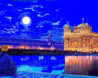 Golden temple Punjab painting