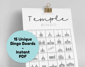 LDS Temple Singing Time BINGO LDS Printable General Conference Printable lds Primary Singing Time Come Follow Me I love to see the temple